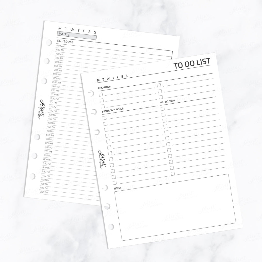 HOURLY + DAILY TO DO LIST | PLANNER PAGES
